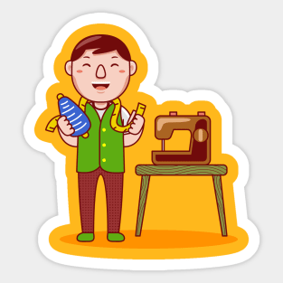 Cute Tailor Cartoon Sticker